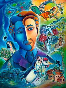 révision d’après chagall contemporain Marc Chagall Peinture à l'huile
